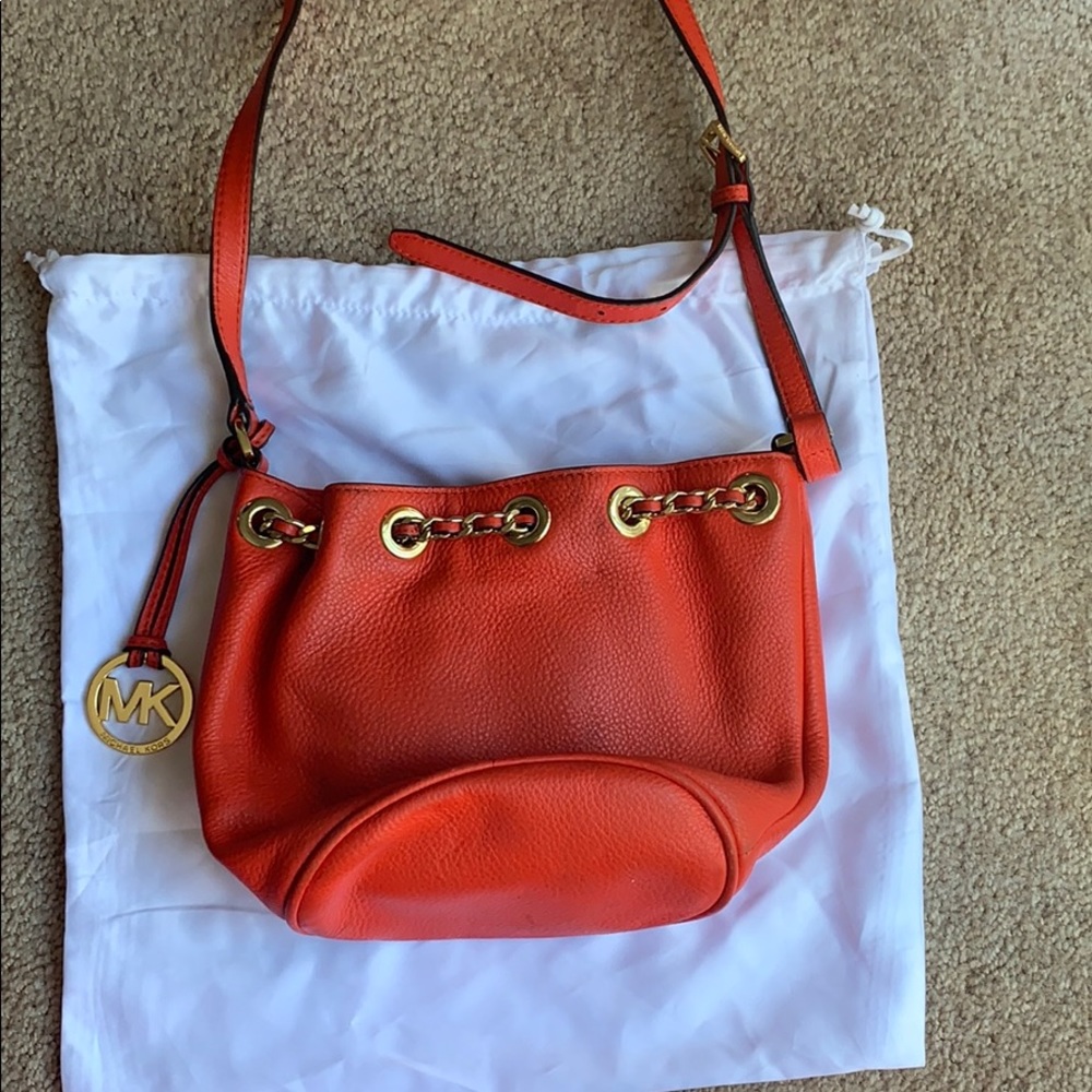 Michael Kors Orange-Red  bucket bag!
